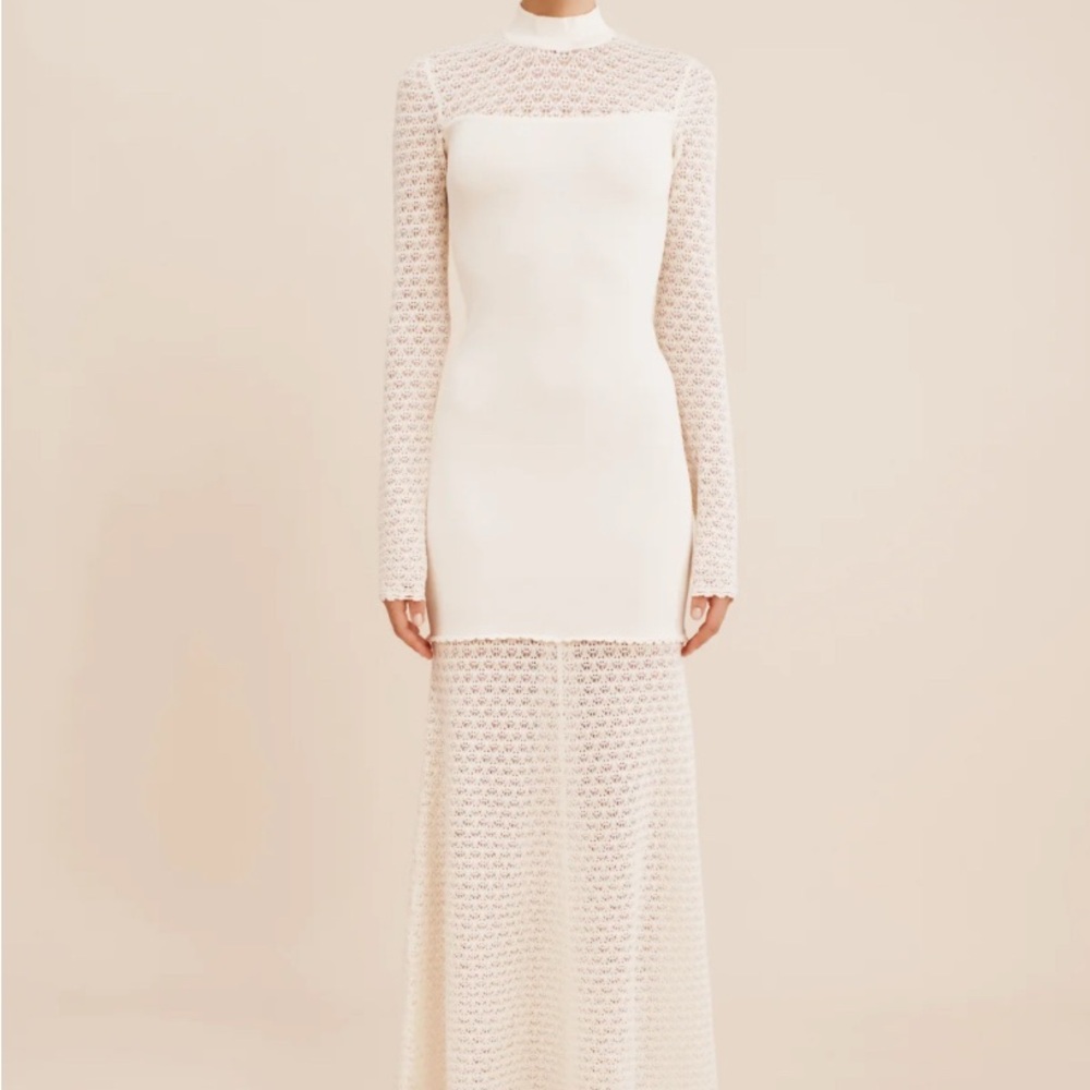 POSSE Romy High Neck Dress- cream